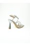 1916 Silver Banded Heeled Evening Dress Women's Shoes - 4