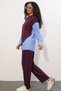 Women's Striped Woven Two-Piece Set - Burgundy 1120 - 3