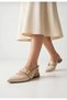 Women's Beige Patent Leather Staple Belt Detailed Casual Ballerinas - 2