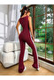 Trendy Body-Hugging Square-Neck Long Diving Suit with Side Stripes and Straps - 2