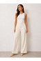 Hayal 27506-26 Women's High Waist Velcro Wide Leg Fabric Trousers