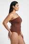 Women's Brown Seashell Detail Oversized Swimsuit - 2