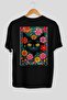 For the Love of Cats 61 Cats Printed Black Oversize T-Shirt 100% Cotton Unisex Cat Lover Premium Design