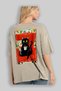 For the Love of Cats 24 Cats Printed Beige Oversize T-Shirt 100% Cotton Unisex Cat Lover Premium Design - 3