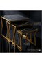 Coffee table set Nesting Coffee Table Set of 3 Pices, Round Coffee, Glass Top, Gold Metal Frame End Table Desk for Living Room, Balcony, Office, Sofa Side( black+gold) - 6