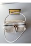 White Knot Detailed Canvas Shoulder Bag with Gold Accessories Women's Bag Leather Trimmed Crossbody Bag - 5