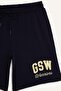 100% Cotton Nba Golden State Warriors Licensed Standard Fit Navy Blue Shorts H3819Ax26Sm - 4
