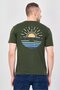 Men Crew Neck Short Sleeve Graphic Print T-Shirt, Olive - 3