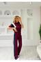 Modal Textured Garnished Short-Sleeved Suit