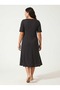 Women's Plus Size Midi Dress Polka Dot Print V-Neck Short Sleeve Buttoned - 5