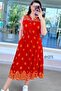 Zero Sleeve Elastic Waist Viscose Dress 6Y271 - 3