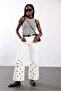 Ecru Floral Embroidered Wide Leg Jean 8272 - 2