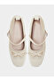 Buckled Strap Bow Detail Ballerina - 5