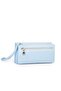 Women's Soft Textured Large Wallet with Multiple Card Holders and Multi-Compartment Wrist Strap, Blue