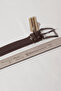 Genuine Men's Leather Belt 3.5 cm Brown Classic Fabric Trouser Belt - 4