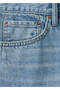 Düz denim Bermuda şort - 5