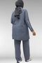 67011 Large Size Ribbed Muslin Trouser Suit - Anthracite - 6
