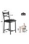 26-inch High Bar Stools with Backrest and Padded Seat, Modern Style, Sturdy Frame, Ideal for Island, Bar or Apartment, Black, Set of 2, - 3
