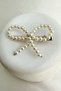 Golden Yellow Pearl Bow Clip Side Buckle (6cm)