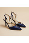 Alison Navy Blue Pearl Detailed Heeled Shoes - 3