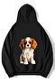 Unisex Oversize Cavalier King Charles Spaniel Hoodie Black