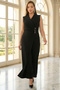 Double-Breasted Collar Button Embroidered Cross Piece Detailed Plus Size Evening Dress Jumpsuit Tbst1102 - 5