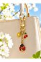 Ladybug Bag Ornament Keychain |   Flower and Cherry Detailed Charm - 3