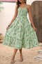 New Season Women's Rope Strap Patterned Gipe Detail Midi Single Jersey Summer Dress - 5