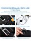 2Pack 4 in 1 Multi USB Retractable Charger Cable, Multiple Charging Cord Adapter (Grey) - 5