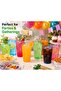 Sunny Colored Reusable Plastic Cups 8oz – 25 PCS Transparent Colored Drinking Cups for Juice, Water & Soft Drinks | Recyclable BPA-Free Party Cups (Pink) - 4