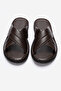 Men's Cross-Strapped Slippers Real Leather Dc 1170 Brown - 5