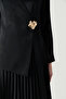Asymmetrical Pleated Black Dress with Accessory Detail 0592 - 5