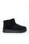 Women's Black Suede Fur Inside Thin Sole Mini Ankle Length Daily Winter Boots - 3