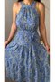 Women's Off-The-Shoulder Halterneck Patterned Single Jersey Dress - 2
