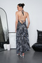 Long Oversized Dress with Halter Neck Detail and Backless Slit - 6