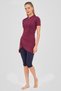 Women's Zippered Half-Closed Hijab Swimsuit, Short Sleeve Half-Closed Swimsuit with Wrap-Cut Skirt - 3
