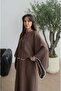 Brown Edge Embroidered Blouse Dress Set - 3