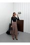 Women's Asymmetrical Cut Plaid Patterned Midi Skirt - 4