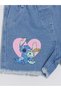 Trendlucky Girls' Jean Shorts with Lilo & Stitch Print with a Difference in Color - 5