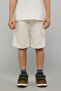 Solid Cargo Shorts with Button Closure