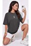 Women's oversize loose t-shirt deer smoked - 2