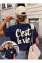 Women's C'Est La Vie Printed Oversized T-Shirt - 2