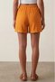 Orange Orange Women's 100% Cotton Muslin Fabric Shorts with Elastic Waist, Double Pockets, Comfortable Cut, Summer Shorts - 5