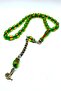 Vermeil Amber Green Prayer Beads Size 7.8X12 mm Total Length 33 cm Preferred for Daily Use and as a Gift - 3
