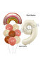 Bohemian Rainbow Balloon Set Boho Rainbow and Cream Number Balloon Concept Birthday Party Set