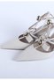 Women's Pointed Toe Buckle Detailed Evening Dress Shoes Beige Satin - 4