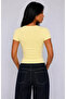Women's Square Neck Viscose Fabric Combed Cotton Short Sleeve Slim Fit Crop Blouse - 2