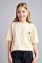 100% Cotton Crew Neck Short Sleeve Back Printed Light Yellow T-Shirt Girls H6122A826Hs - 3