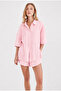 Muslin Women's Oversize Shirt |   Pink Mks166965-01 - 3