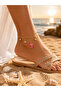 Summer Themed Anklet with Starfish, Dolphin and Seashell Figures – Gold Color Stylish Women's Anklet - 2